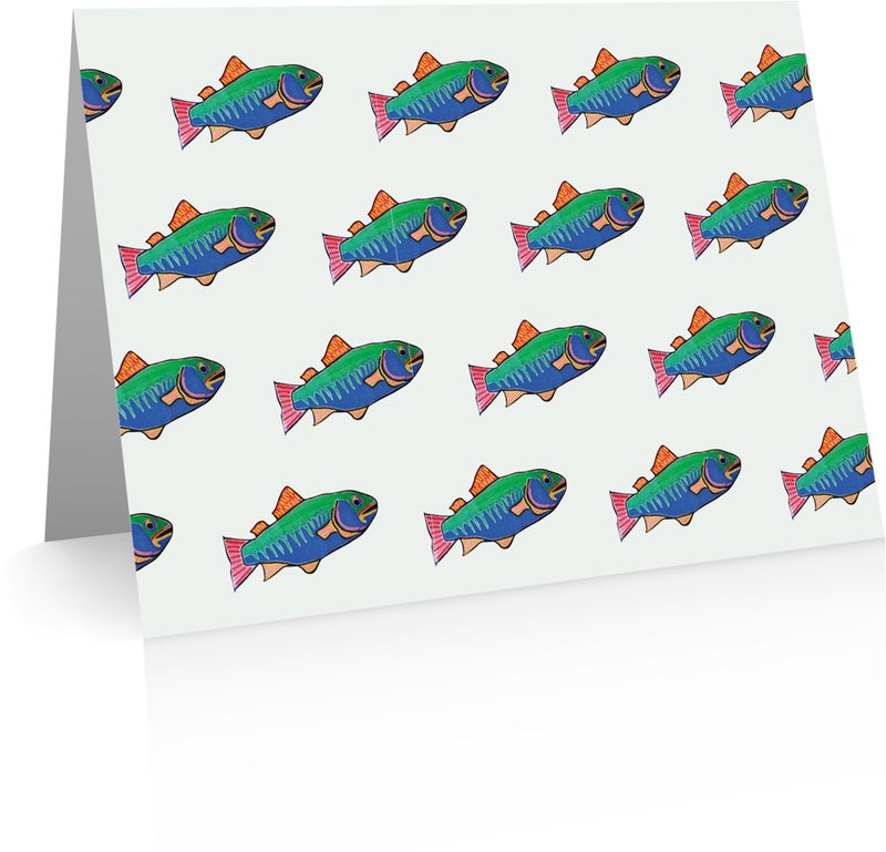 Fish Note Cards - 24 Cards and Envelopes - Fishing Gifts